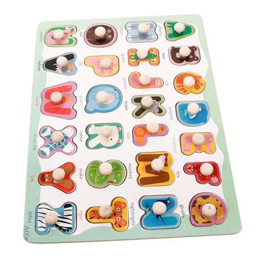 DOITOOL 1 Satz Alphabet Board für Holzpuzzle Gedächtnis Hand Augen Koordination und Logischem Sicheres und Langlebiges für Frühkindliche von DOITOOL