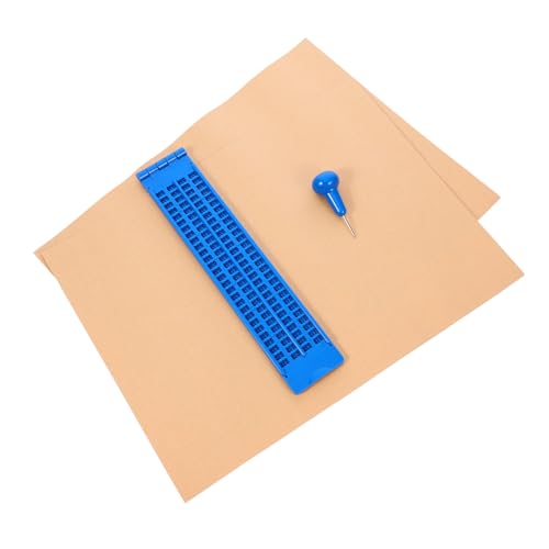 DOITOOL 1 Satz Braille-tafel Braille-schreibtafel Schreiben Braille-schreibplatte Blind Braille-Stift Planke Stift Für Whiteboard Schreibpapier Braille-zubehör Braille-Platte Blue Plastik von DOITOOL