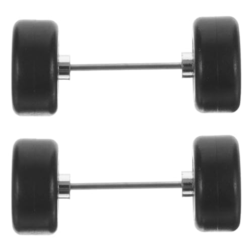 DOITOOL 1 Satz Fernbedienungsrad Ersatz Räder für Spielzeugautos ferngesteuertes Auto Modellauto Fahrzeugzubehör RC-Car-Rad Auto zubehör RC-Automodell Autorad aus Kunststoff Metall Black von DOITOOL