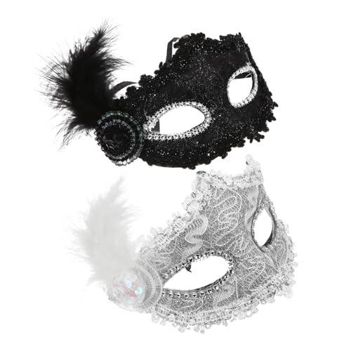 DOITOOL 1 Satz Gesichtsrequisiten Maskerade Plume-design-maske Maskendekor Maske Karneval Glamouröse Maske Maskenverzierung Karnevalsmaske Maskenkostüm Stoff Weiß 2 Stück DOITOOL 1 Satz Gesichtsrequisiten Maskerade Plume-design-maske Maskendekor Maske Karneval Glamouröse Maske Maskenverzierung Karnevalsmaske Maskenkostüm Stoff Weiß 2 Stück von DOITOOL