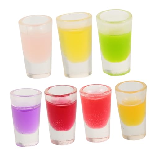 DOITOOL 1 Satz Harz-Fake-Food-Ornament Vorgeben Kind Für Saft Dekoration Mini-hausgetränke Mini-getränke- Miniatur-getränkemodell Mini-getränkemodell 7 Stück von DOITOOL