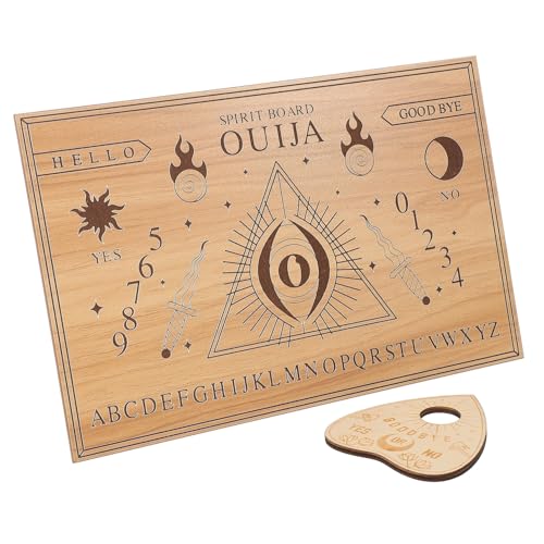 DOITOOL 1 Satz Hölzerne Ornamente Hexerei Gruselig Planke Wohnkultur Divination Böses Augenbrett Miniaturgeist Wünschelruten-wahrsagetafel Sternpendelbrett Pendel-antworttafel Holz Beige von DOITOOL