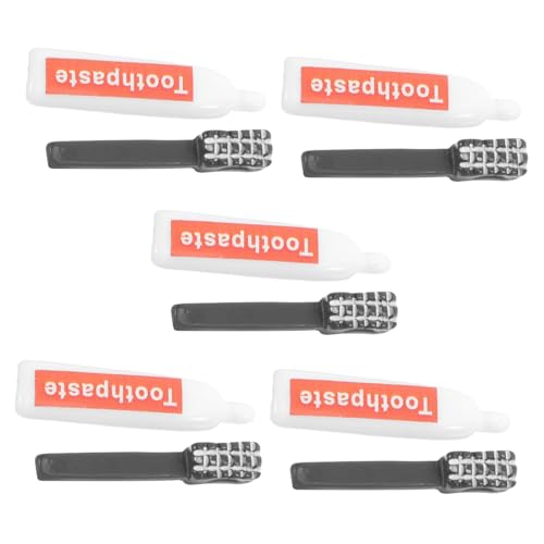 DOITOOL 1 Satz Miniatur Zahnbürste Und Zahnpasta Harz Charms Teiliges DIY Dekorationszubehör Für Puppenhäuser Kreative Bastelideen Und Einzigartige 10 Stück von DOITOOL