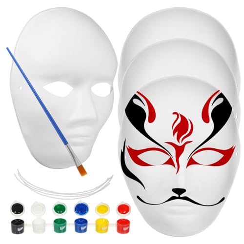 DOITOOL 1 Satz Papiermasken: Diy-Maske Aus Weißem Papierbrei – Vollgesichts-Basteldeko Für Halloween-Party-Dekorationen Und Maskenball-Kunstprojekte DOITOOL 1 Satz Papiermasken: Diy-Maske Aus Weißem Papierbrei – Vollgesichts-Basteldeko Für Halloween-Party-Dekorationen Und Maskenball-Kunstprojekte von DOITOOL