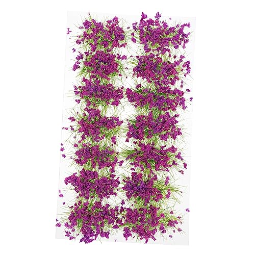DOITOOL 1 Schachtel Grasschuppen Kernstück Dekoration Outdoor- Fallen Blume Modell Gras Beute Baum Sträucher Mini-grasbüschel Anordnung Hortensie Miniatur Violett Kunststoffharz von DOITOOL