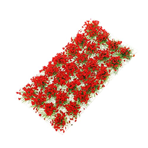 DOITOOL 1 Schachtel Mini-vegetationsgruppe Grasbüschel Miniatur Gefälschte Pflanzen Kleine Kunstpflanzen Winzig Anlage Miniaturvegetation Cluster Künstlich Falsches Gras Rot Harz von DOITOOL