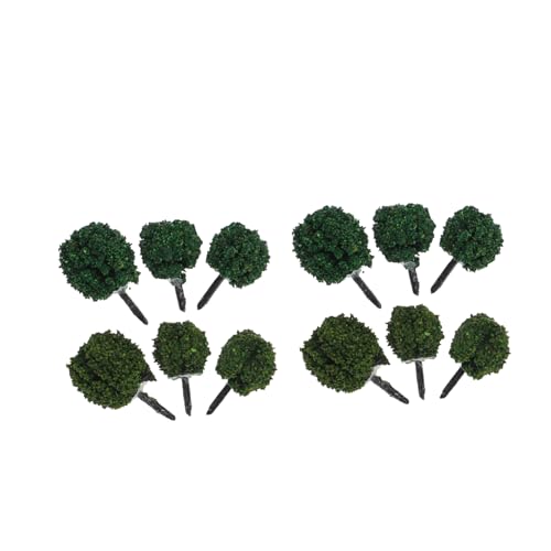 DOITOOL 1 Schachtel Miniatur strauchset Sommergrün Lebensechte DIY Baumornamente für Mikro landschaften Detailreiche Modellpflanzen für Garten Puppenhaus Modelleisenbahn Spur Dekosand von DOITOOL