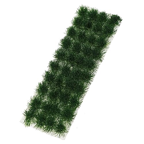 DOITOOL 1 Schachtel Statisches Grasbüschelmodell Fälschung Künstliches Laub Für Den Außenbereich Tischplatte Aus Grünem Gras, Synthetik Simulation Gefälscht Modellgras Plastik Dark Green von DOITOOL