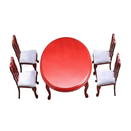 DOITOOL 1 Set Möbelmodell Restaurantstühle Esstisch Minimöbel Miniaturmöbel Zum Basteln Miniaturstuhl Mini Puppenhausmöbel Puppenhausstuhl Tiny House Tisch Holz von DOITOOL