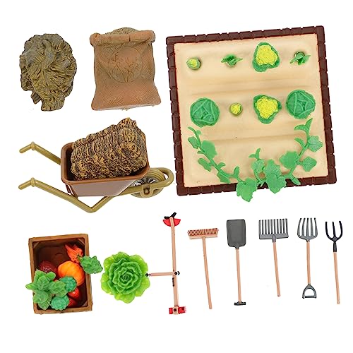 DOITOOL 1 Set Pflanzszenenmodell Mini Bauernhof Spiel Landwirtschaftsgeräte Außendekor Miniatur Landwirtschaftswerkzeuge Modelle Mini Landschaft Gemüsefeld Modell von DOITOOL