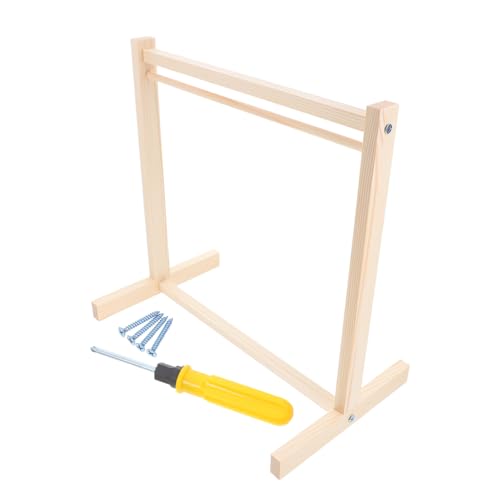 DOITOOL 1 Set Puppenkleiderständer Aus Holz Kleiderbügelständer Mädchen Puppenkleidung Organizer Kleiderschrank Möbelzubehör Für Puppenhaus Baby Shower Zubehör von DOITOOL
