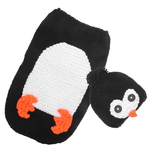 DOITOOL 1 Stück Neugeborenes Penguinkostüm Set Handgestrickter Fotorequisiten Schlafsack für Babyfotoshooting Kuschelig und Bequem für und Festliche Anlässe von DOITOOL