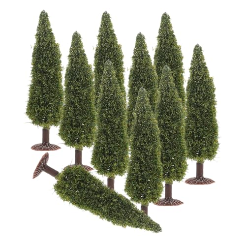 DOITOOL 10 Stück Mini-Modell Kiefer kleine tannenbäume Mini-Weihnachtsbäume Plastikbäume kleine Weihnachtsbäume Kunststoffbäume für Wohndekorationen Weihnachts-Mini-Baum Kleine Bäume Green von DOITOOL