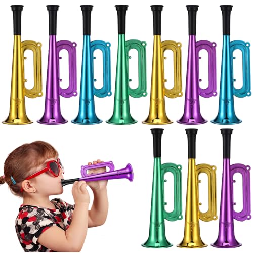 DOITOOL 10 Stück Trompeten Spielzeug, Plastik Trompete, Kinder Trompete, Bunte Stadionhörner, Party Cheer Props für Events von DOITOOL