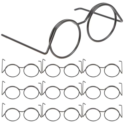DOITOOL 10-teiliges Mini-puppenbrillen-Set, Brillen mit Metalldrahtrand für Puppen-anziehzubehör, Perfekt zum Basteln Und Dekorieren von DOITOOL