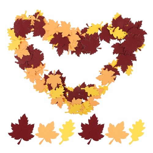 DOITOOL 100 Stück Konfetti aus Ahornblättern Thanksgiving-Konfetti Baum Herbst Oh geburtstagsdekoration Thanksgiving-Dekoration Thanksgiving-Wurf-Requisiten Thanksgiving-Streuung Papier von DOITOOL