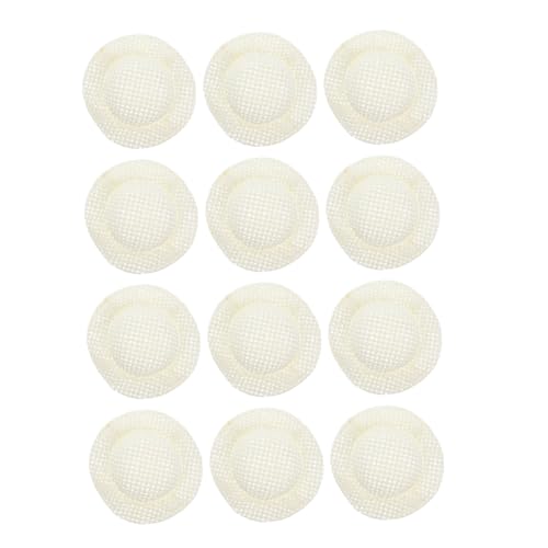 DOITOOL 12 Stück Mini-hüte Miniatur Gewebter Hut Kleiner Hut DIY Stütze Mini-Hut Kleine Hüte Foto -Prop -zubehör Gewebte Mützen Puppenmütze Selber Machen Beige Papier von DOITOOL