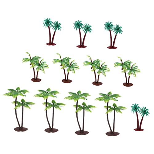 DOITOOL 12 Stück Puppenhaus kunstplflanze Artificial Plant Sandtisch Dekoration modellbäume Aufkleber Liner Waldlandschaft Landschaften lebensechtes Miniatur-Palmenmodell Plastik von DOITOOL