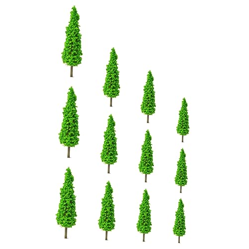 DOITOOL 12 Stück Simulation Grüner Baum Gartenschmuck Gartenfee Künstlich Miniaturbaum Fälschung Eukalyptus Gras Pflanzen Szene Anlage Klein Modellbäume Bahnhof Saftig Green Plastik von DOITOOL