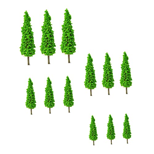 DOITOOL 12 Stück Simulation grüner Baum Mini Gefälschte Pflanzen künstliche Grünpflanzen Anlage simuliert klein schreibtischdeko Little Trees Heimdekoration Wohndekoration Plastik Green von DOITOOL