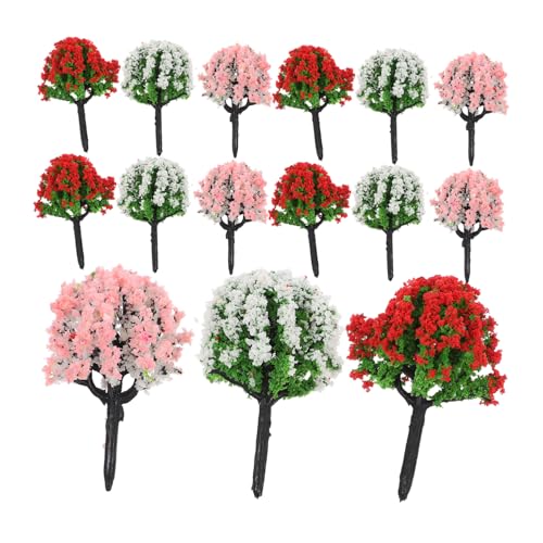 DOITOOL 15 Stück Modellbaummaterial Landschaft Mini -Bäume Miniaturbäume Modellbäume Dekoration sandtisch DIY Modell Miniaturbaummodell Simulationsbaummodell Sandtischbaummodell Plastik von DOITOOL