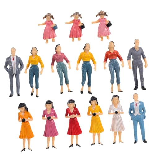 DOITOOL 15 Stück Teiliges Miniaturfiguren Kunststoff Handbemalt Zufällige Farben für Modelleisenbahnen Bauprojekte und Schulmodelle Zufällige Farbe Zufällige Farbe von DOITOOL