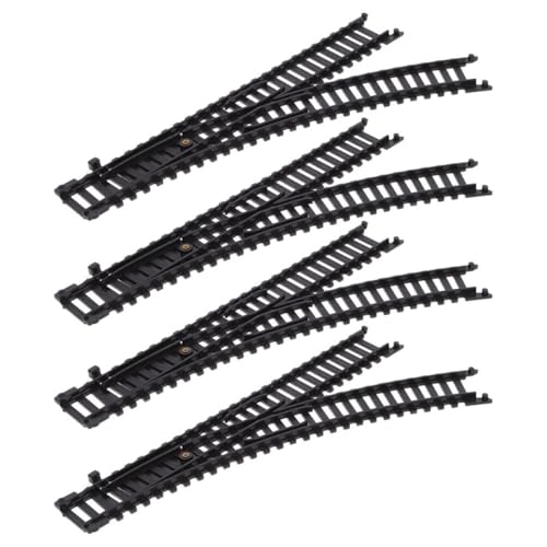 DOITOOL 2 Paare Simulationsbahnstrecke Zug Mit Gleisen Spielzeugeisenbahnschienen Kleine Bahnstrecke Bahngleise Gebogen Gleiseisenbahn-spielset Black Plastik von DOITOOL