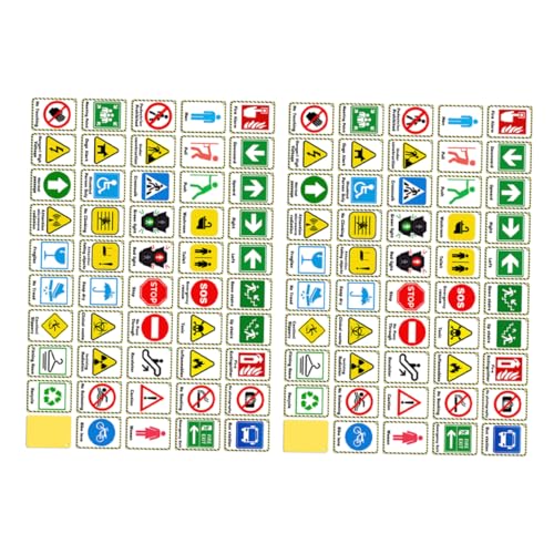DOITOOL 2 Satz Verkehrsschild Lernkarten für Bildungsflashcards zur Erkennung von Straßenschildern Kognitive Bilder Frühen Entwicklung und des Denkvermögens von DOITOOL