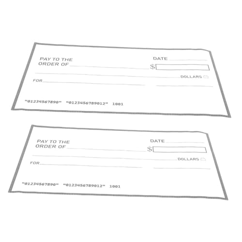 DOITOOL 2 Stück Jumbo Riesenscheck Beschichtetes Papier Trocken Abwischbar Fake Scheck für Spenden Präsentationen Party Dekoration und Spaß von DOITOOL