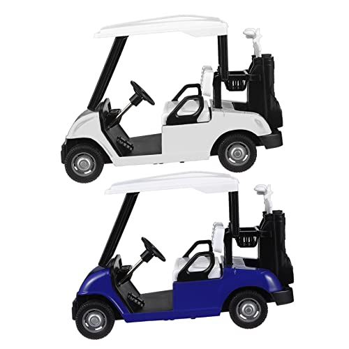 DOITOOL 2 Stück Miniatur Golfwagen Simulation Golfcart Fahrzeuge für Sammler Tischornamente und Kinderspielzeug Blau und Weiß von DOITOOL