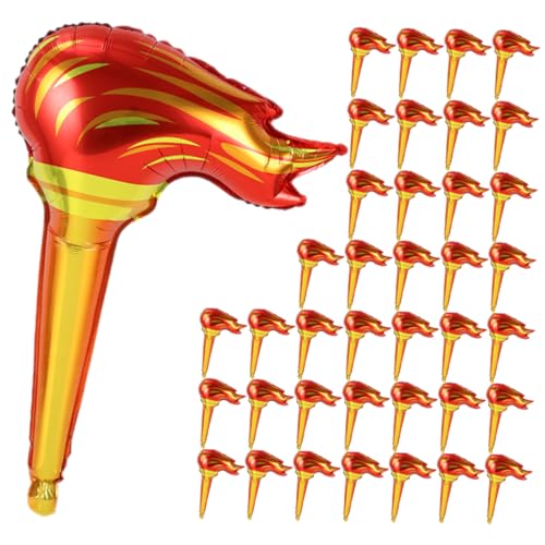 DOITOOL 2024 100 Stück aufblasbare Taschenlampe Wettbewerb künstlich gefälschte Feuerfackel Spiele-Taschenlampe Spaß Feuerwehrmann-Ruhestandsparty-Dekorationen Feuer Dekorationen Plastik von DOITOOL