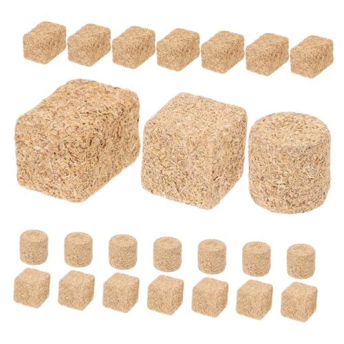 DOITOOL 24 Stück Mini Heuhaufen Modell Mini Heuballen Miniatur Heuballen Mikro Landschaftsdekoration Strohballen Miniatur Stroh Mini Strohballen Zum Dekorieren Holz Hellbraun von DOITOOL