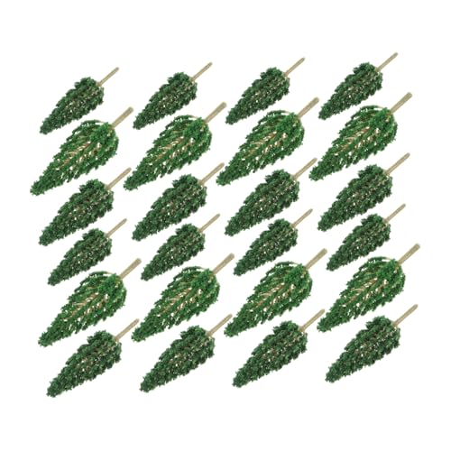 DOITOOL 24 Stück Mini -Landschaftsbaum Handwerk Mini-Weihnachtsbäume zum Basteln Miniatur-Szenenbaum-Zubehör Dekoration Mikro Miniaturbaummodell realistischer Pflanzenschmuck Plastik Grün von DOITOOL