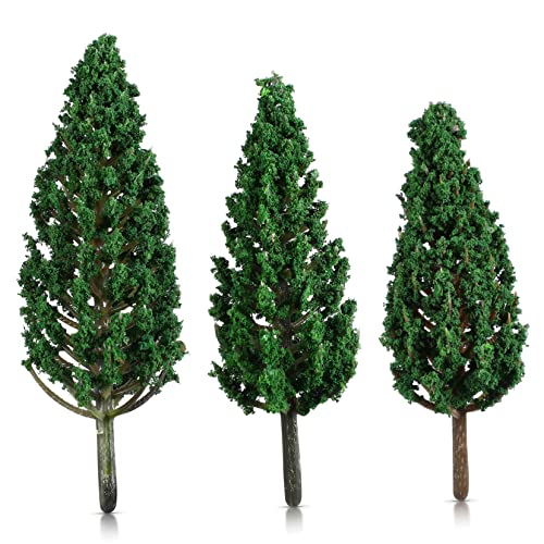 DOITOOL 24 Stück Model Railway Backscenes Landschaftsdekoration Zuglandschaften Eisenbahn Kiefer Kleiner Baum Miniaturen Mini gefälschte Bäume Miniaturbäume zum Basteln Modellbäume Plastik von DOITOOL