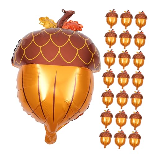 DOITOOL 25 Stück Aluminiumfolie Luftballons in Kiefernzapfen-form Wiederverwendbar Design Leicht Einfach Aufblasbar Vielseitige Herbstdeko für Thanksgiving Party und Erntedankfest von DOITOOL