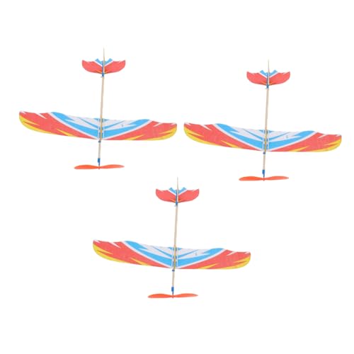 DOITOOL 3 Stück Teiliges DIY Gummiband Betriebenes Flugzeugmodell Bastelspielzeug mit Zartem Vogel Design für Interaktion und Logischem Zufällige Farbe von DOITOOL