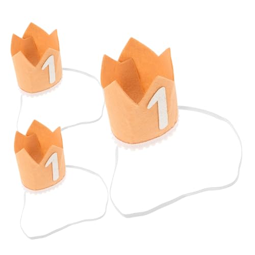 DOITOOL 3 Stück Teiliges Geburtstagsset Krone Hut aus Pailletten Wiederverwendbare Bunte Stoff-Kopfschmuck für Mädchen und Jungen Kreatives Party-dekorations Fotorequisit von DOITOOL