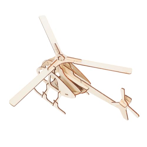 DOITOOL 3 Stück Teiliges Holzflugzeug Modell Set zum Selberbauen und Bemalen Stabiles DIY Hubschrauber für Fördert Kreativität Motorische Fähigkeiten und Fantasievolles von DOITOOL