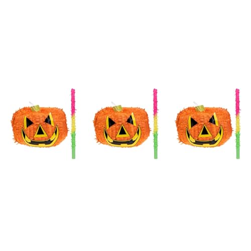 DOITOOL 3Er-Set Halloween-Kürbis-Piñatas Inkl. Piñata-Sticks Und Süßigkeitenfüllungen 11 81 X 6 69 X 6 69 Zoll Partydekorationen Geburtstagsfeiern Veranstaltungen von DOITOOL