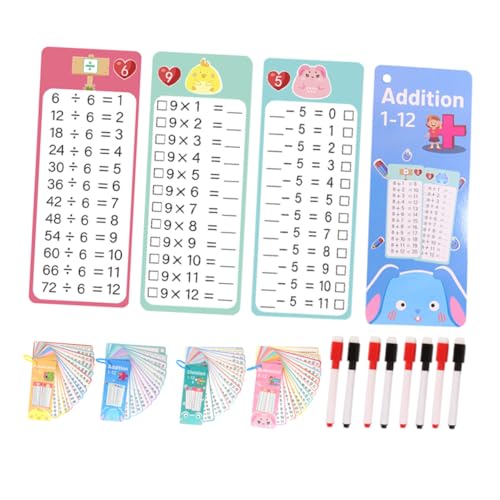 DOITOOL 4 Sets Lernkarten Für Multiplikation Und Division, Mathe-übungskarten, Lustige Lernspiele, Mathe-bildungstools Für Kinder, Reisen, Schule, Heimunterricht von DOITOOL