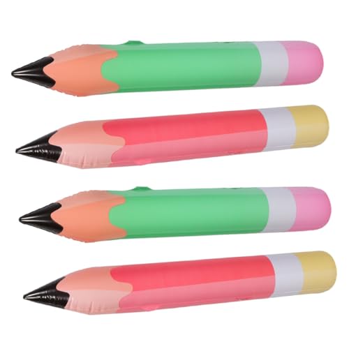 DOITOOL 4 Stück Aufblasbares Bleistiftspielzeug Spaß Riesige Bleistiftstütze Rosa Riesiger Bleistift Zurück Klassenzimmer Bunt Riesen Aufblasbarer Bleistift Erste Form Willkommen Pvc von DOITOOL