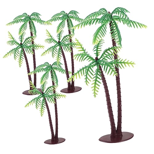 DOITOOL 4 Stück Landschaft Liefert Zubehör Palmenfiguren Künstlich Draußen Mini-palmen Laub Anlage Dekoration Grün Feengartenpflanze Miniatur Mini-kokosnussbaum Drinnen Klein Plastik von DOITOOL
