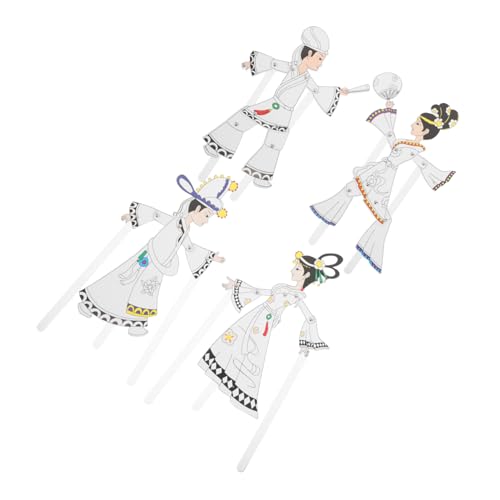 DOITOOL 4 Stück Teiliges Chinesisches Schattenpuppen Bastelset Traditionelles DIY Charakter Kit für Benutzerfreundlich Fördert Familienbindung und Kulturelle Bildung durch Handgefertigte von DOITOOL