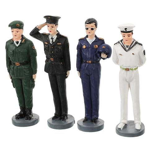 DOITOOL 4 Teiliges Set Sandkastenfiguren Mini Menschen Bausätze Szenenmodelle Materialfiguren Kleine Soldaten Schreibtischdekor Soldatenfiguren Klassische Spielzeugsoldaten Klassische von DOITOOL