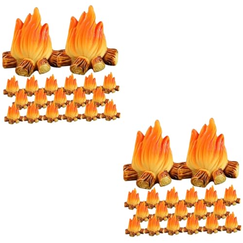 DOITOOL 40 Stück Teiliges Miniatur Modell Künstliche Flammenrequisiten Detailreiche Harzdekoration für Garten DIY Puppenhaus Feen und Camping Party Realistische von DOITOOL