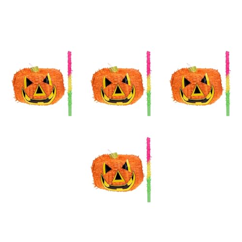 DOITOOL 4Er-Set Halloween-Kürbis-Piñatas Inkl. Piñata-Sticks Und Süßigkeitenfüllungen 11 81 X 6 69 X 6 69 Zoll Partydekorationen Geburtstagsfeiern Veranstaltungen von DOITOOL