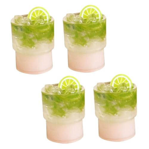 DOITOOL 4stücke Miniatur-teeservice Für Puppenhäuser Getränkemodelle Harz Früchtetee Spielzubehör Kompaktes Design Authentische Miniaturen Rollenspiel-Accessoires von DOITOOL
