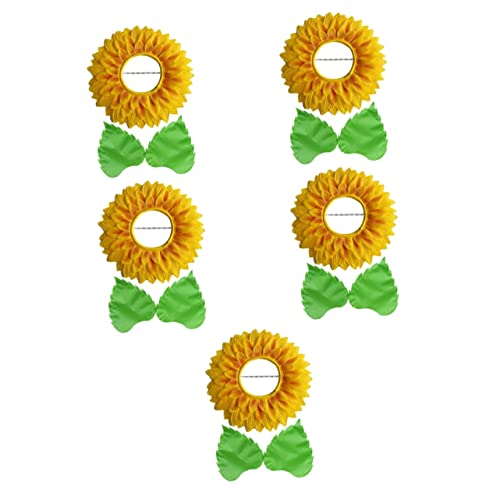 DOITOOL 5 Sätze Sonnenblumenkopfbedeckung Kopfbedeckung Sonnenblumen-gastgeschenke Blumenkopfschmuck Kleid Für Kinder Sonnenblumenhut-Requisite Pflanze Seidentuch Halskette Damen von DOITOOL