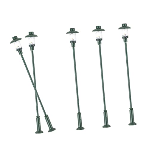 DOITOOL 5 Stück Mikro-landschaftsgartenleuchte Gartendekoration Tisch Outdoor- Laternenpfahl-Modell Mini-straßenlaternenmodell Mikrolandschaftsornament Edelstahl Plus Abs Green von DOITOOL