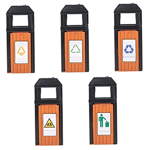 DOITOOL 5 Stück Mini-mülleimer Kleines Mülleimer Modell Landschaftsdekor Modell Straßenabfallbehälter Mülltonne Sortieren Kleiner Müll Kann Kleiner Mülleimer Miniatur-mülltonne Abs von DOITOOL